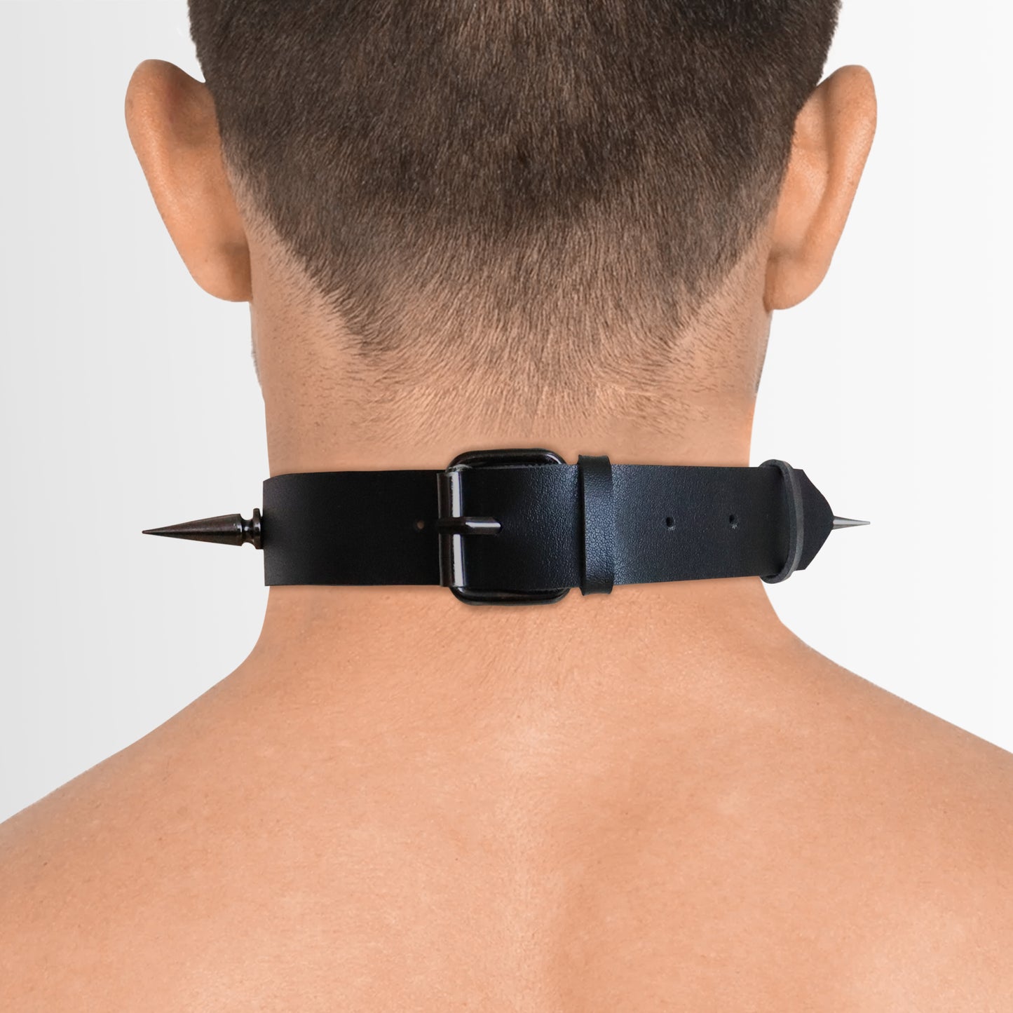 Leather spiked choker