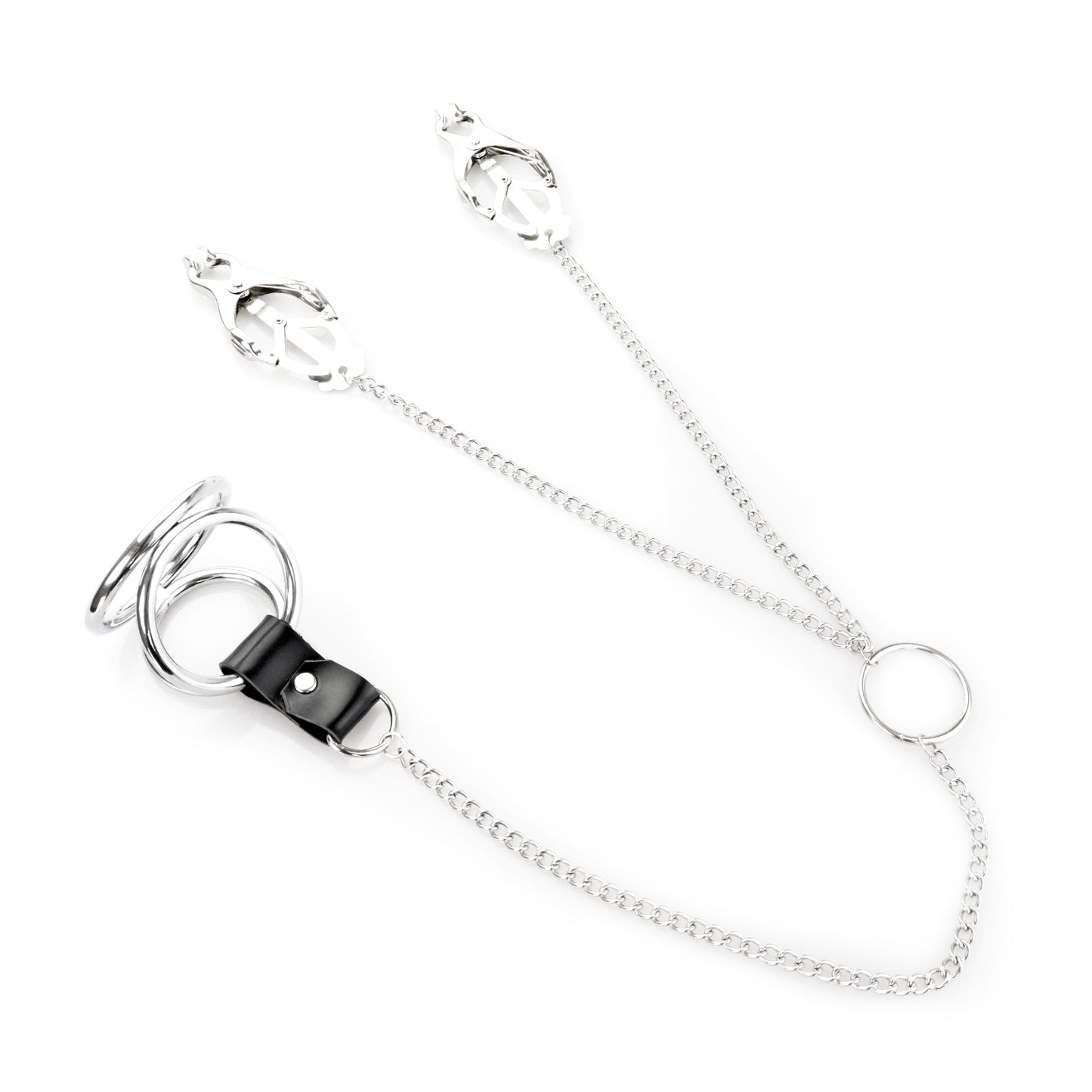 Extreme Nipple Clamps with Erotic Chain & Multi-Use Metal Rings – Intense & Unforgettable