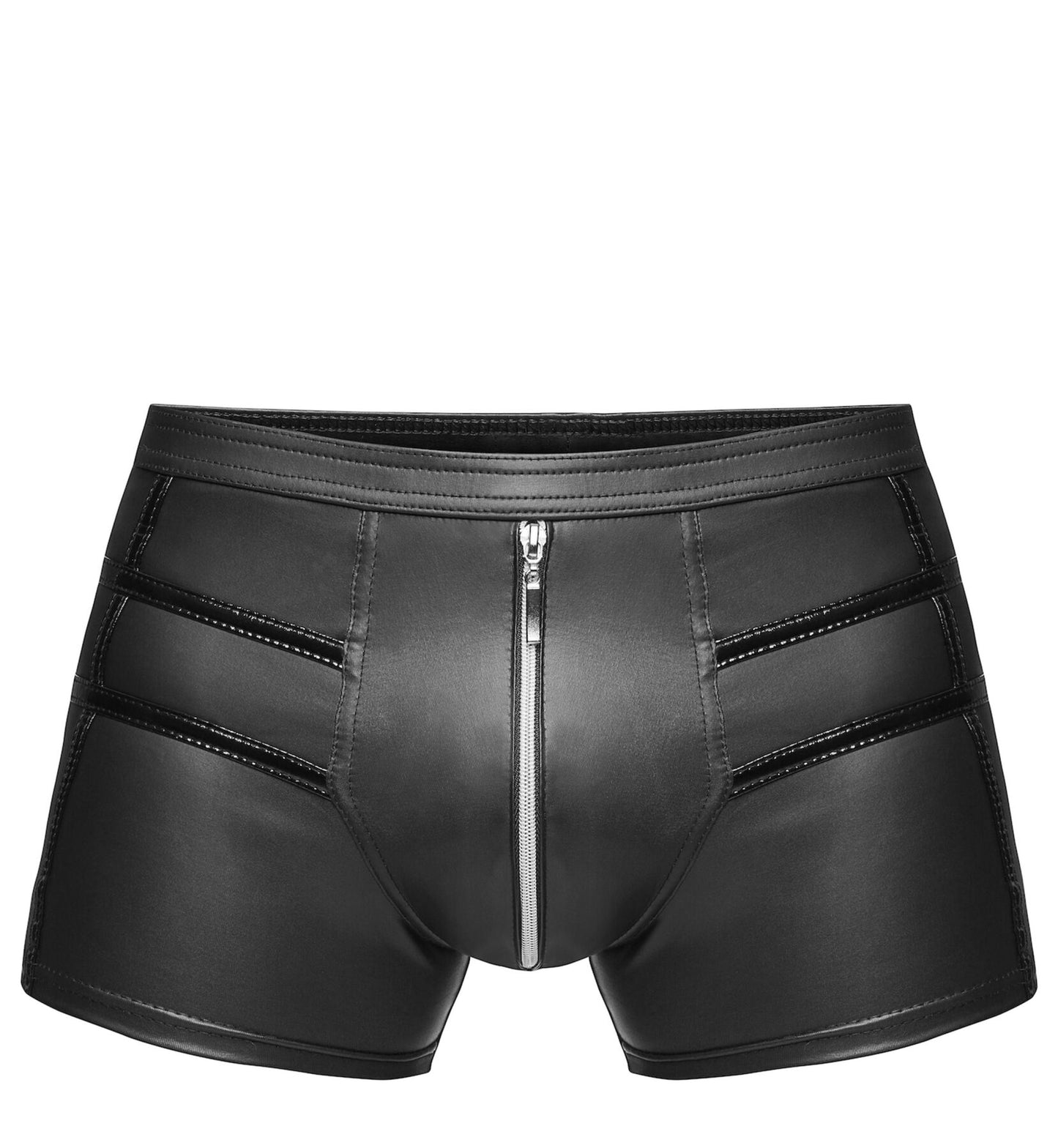 Noir Handmade H006 Men Shorts – Wet-Look Seduction in Every Detail Size 3XL