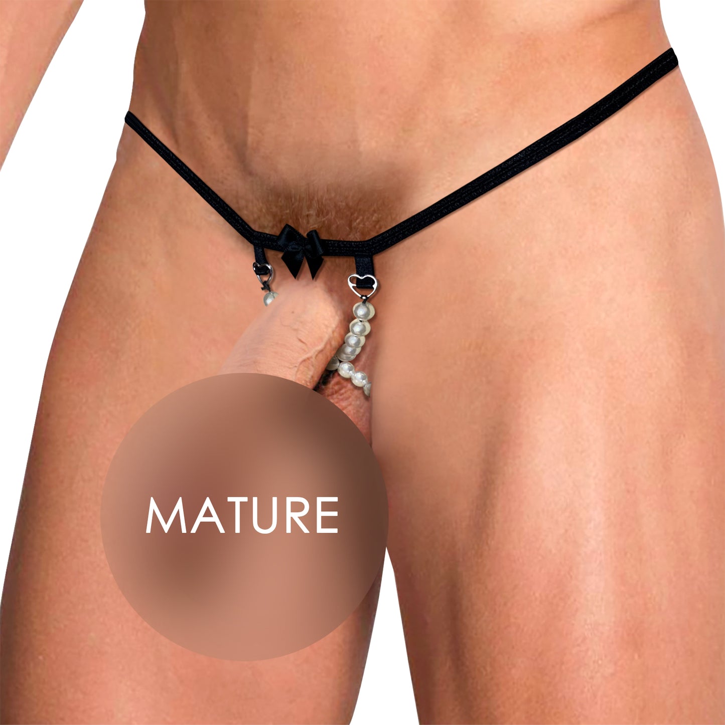 Black Erotic Men’s Briefs with Pearls & Hearts – Temptation in Every Detail size XS-2XL