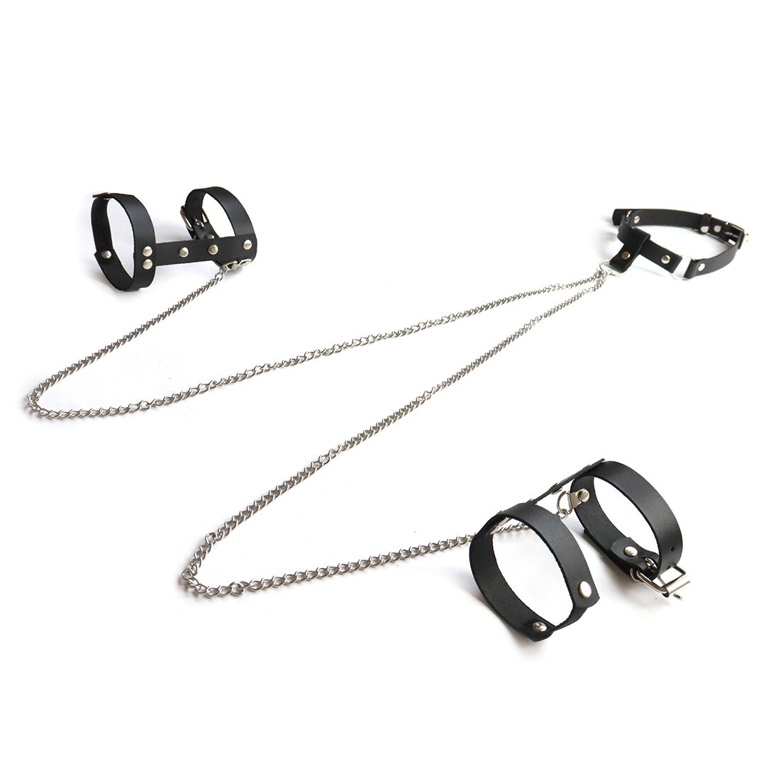 Leather Collar with Hand Adornments - The Perfect BDSM Accessory Dskota