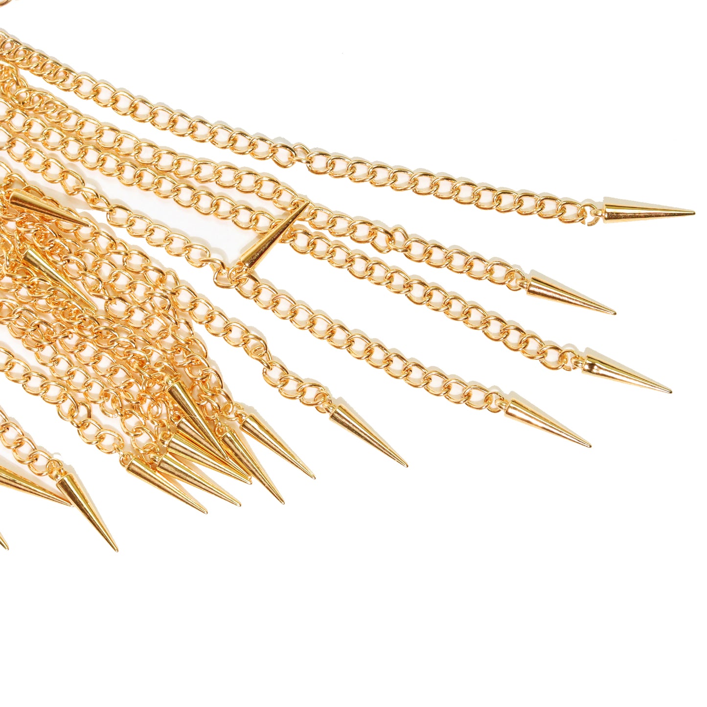 Chain flogger with spikes, Gold