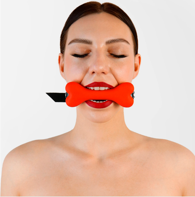 bdsm bone gag red