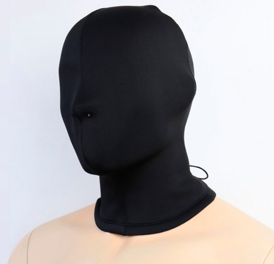 BDSM closed fabric bondage hood