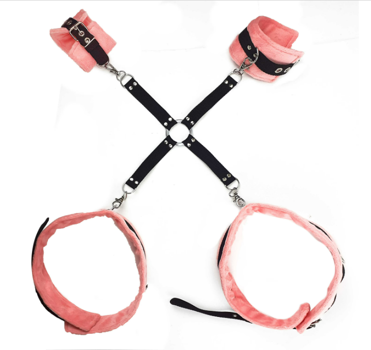 Soft bdsm hog tie bondage kit restraints