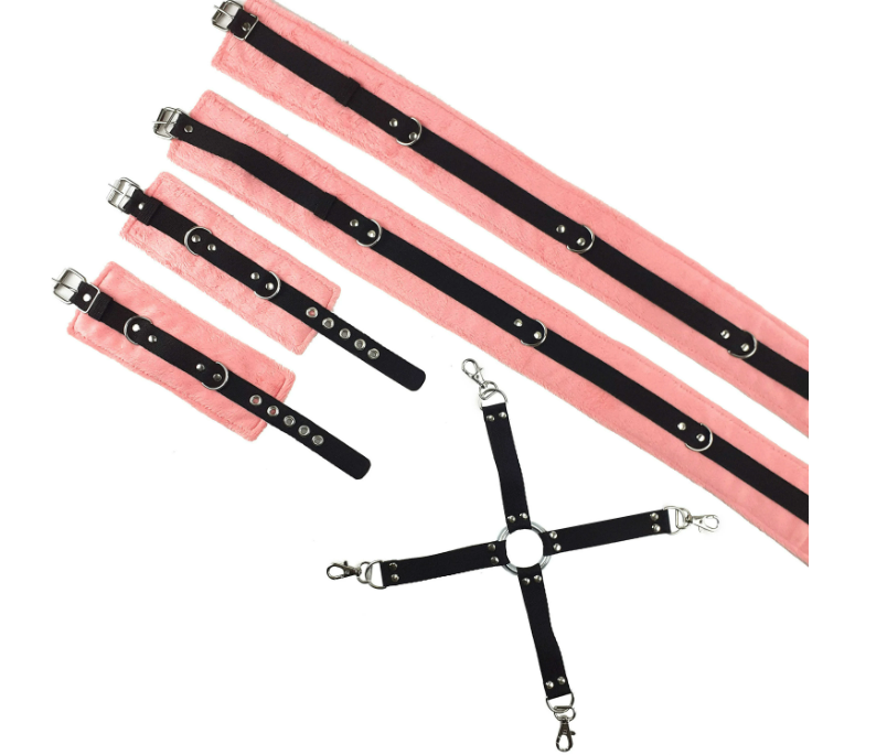 Soft bdsm hog tie bondage kit restraints