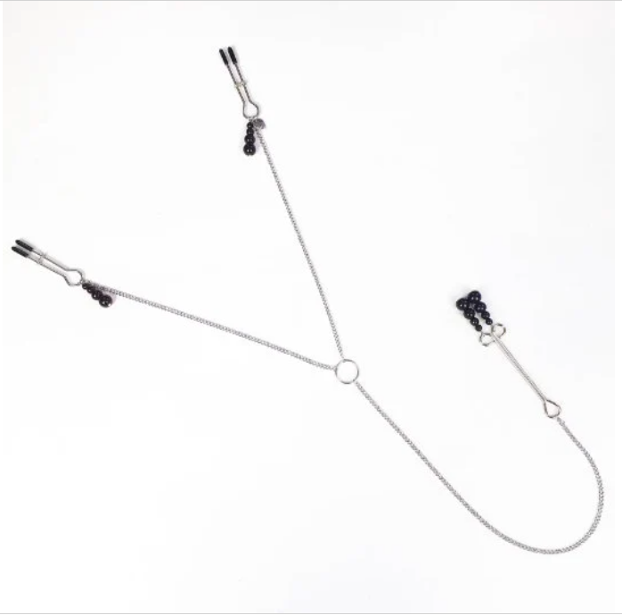 pearl nipple and clit clamps set