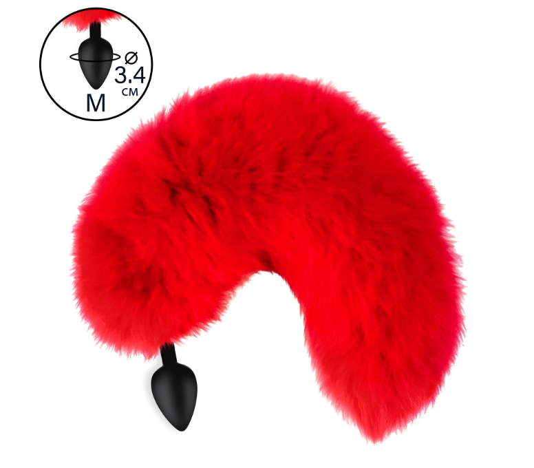 Butt metal and silicone plug Red tail