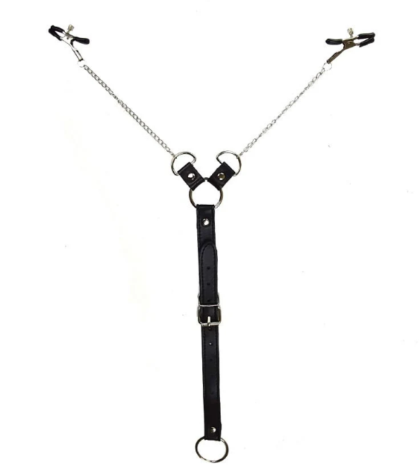 Nipple clamps with penis ring
