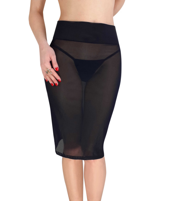See through transparent mesh skirt erotic role lingerie