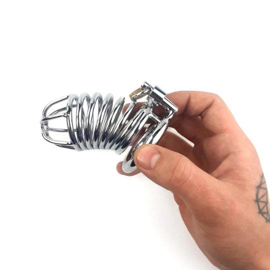 Metal male bdsm chastity cage