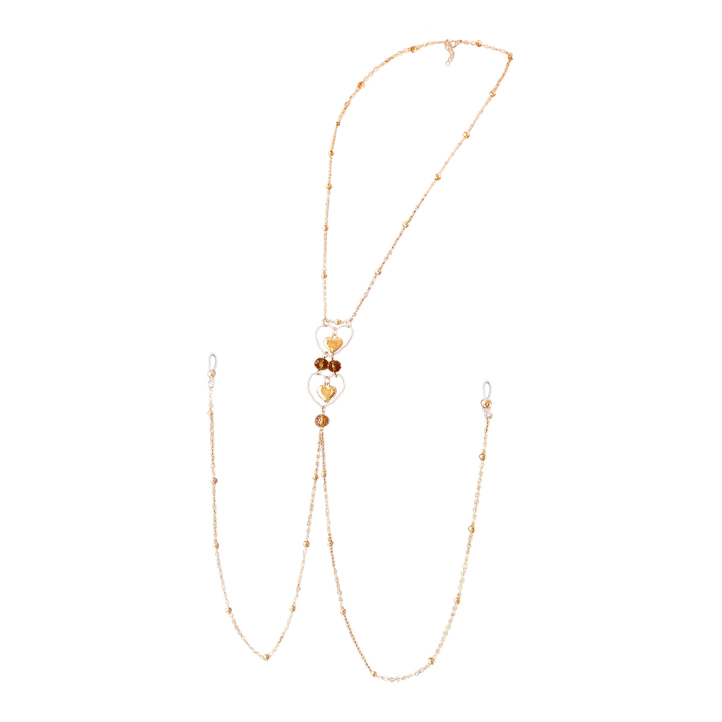 Nipples Jewelry with chain Golden heart