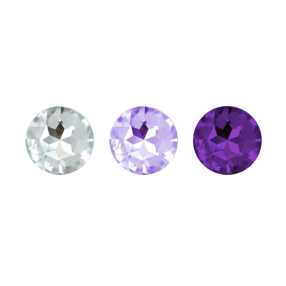 Rianne S Booty Plug Set Black – Metal Anal Plug Set with Crystal, diameters 2.7 cm, 3.5 cm, 4.1 cm