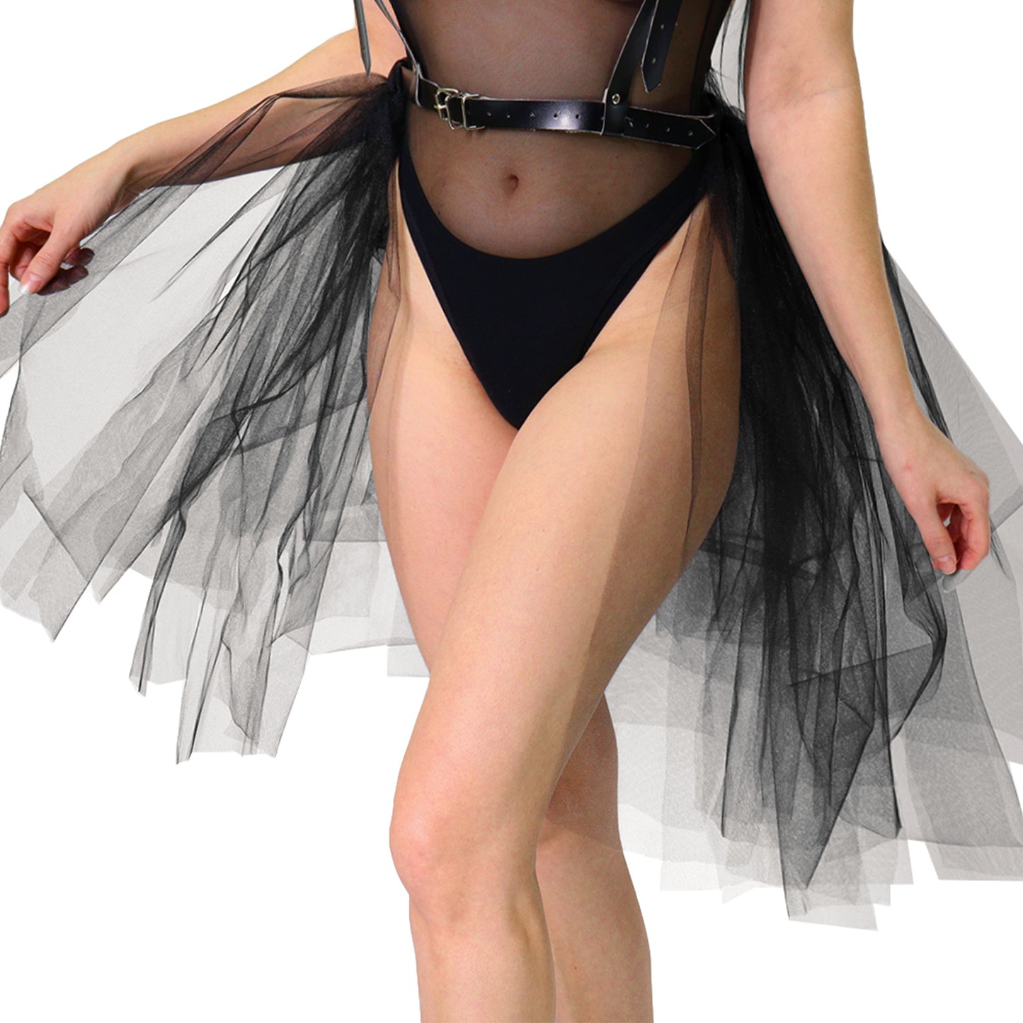 Black Tulle Skirt with Straps – Bold & Seductive size XS-M