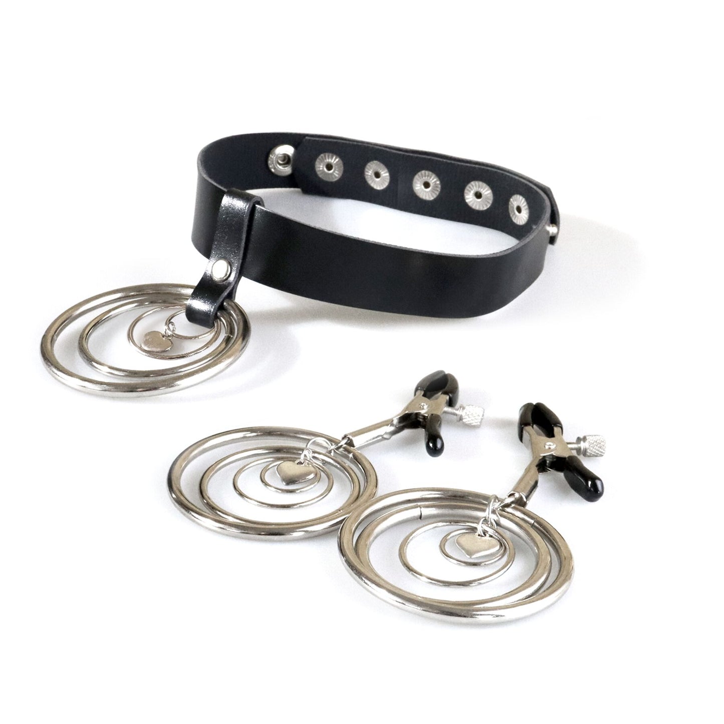 Art of Sex Set - Choker and Nipple Clamps Triada