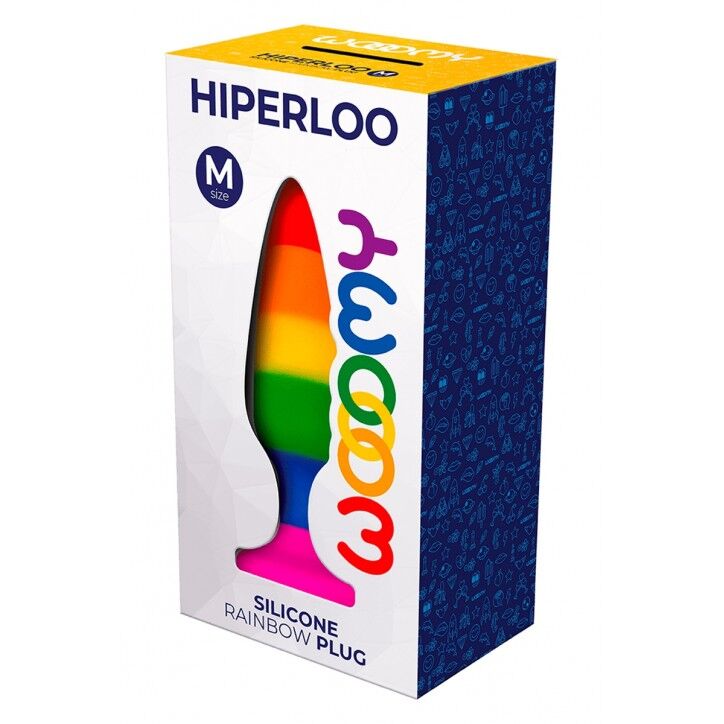 Wooomy Hiperloo Silicone Rainbow Plug M Anal Plug, 2.9 cm diameter, 11 cm length