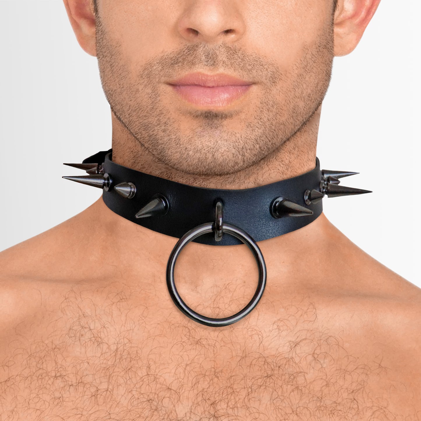 Leather spiked choker