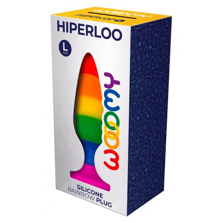 Wooomy Hiperloo Silicone Rainbow Plug L Anal Plug, 3.9 cm diameter, 13.1 cm length