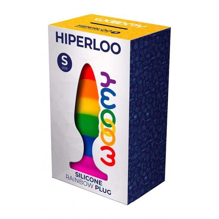 Wooomy Hiperloo Silicone Rainbow Plug S Anal Plug, 2.4 cm diameter, 9 cm length