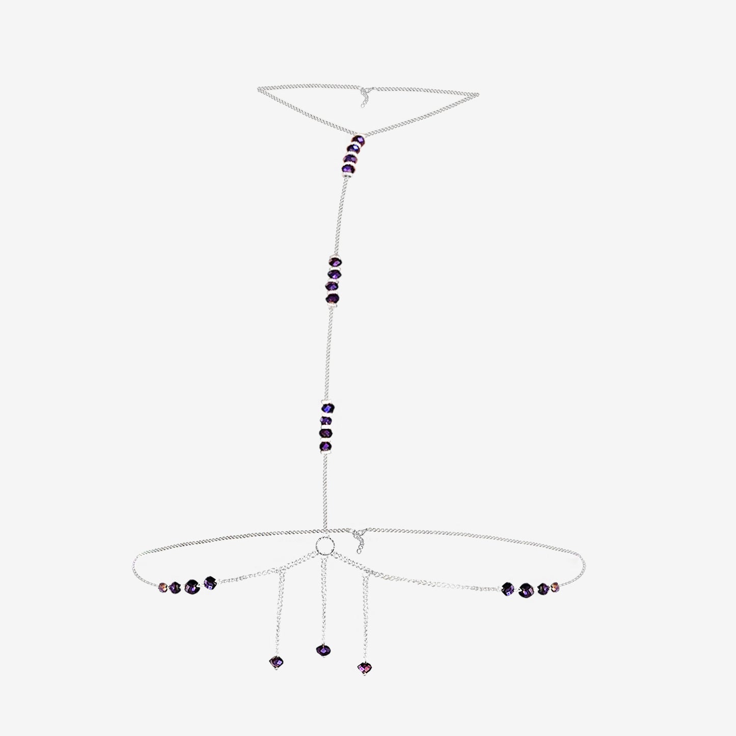 Body Chain with Purple Crystals – Bold & Mesmerizing