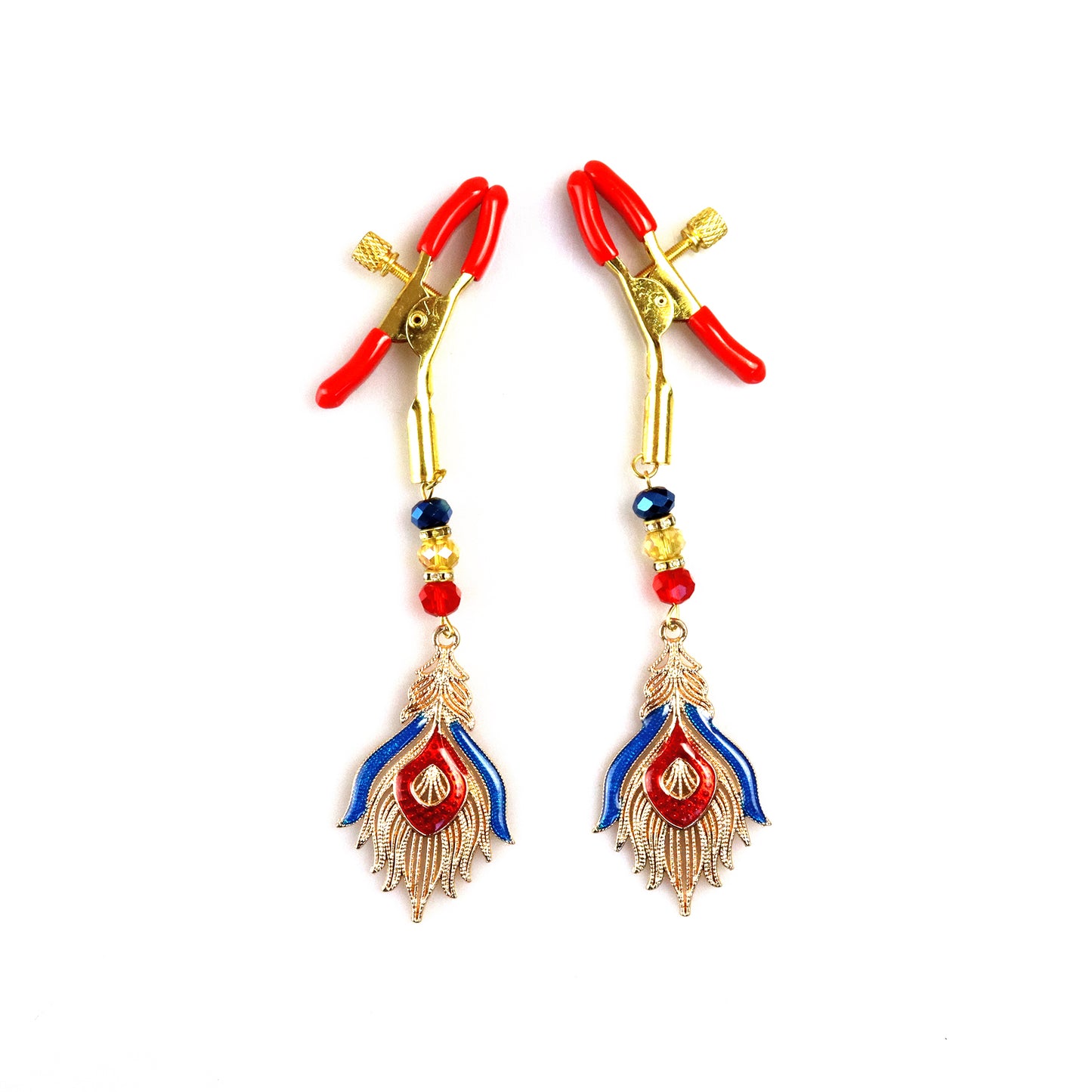 Exotic Feather-Inspired Nipple Clamps – Adjustable & Sensual