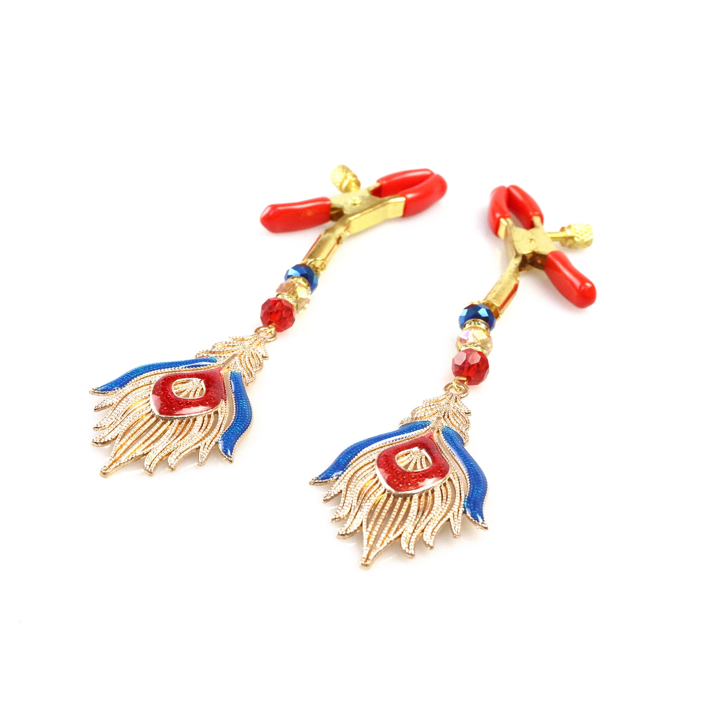 Exotic Feather-Inspired Nipple Clamps – Adjustable & Sensual