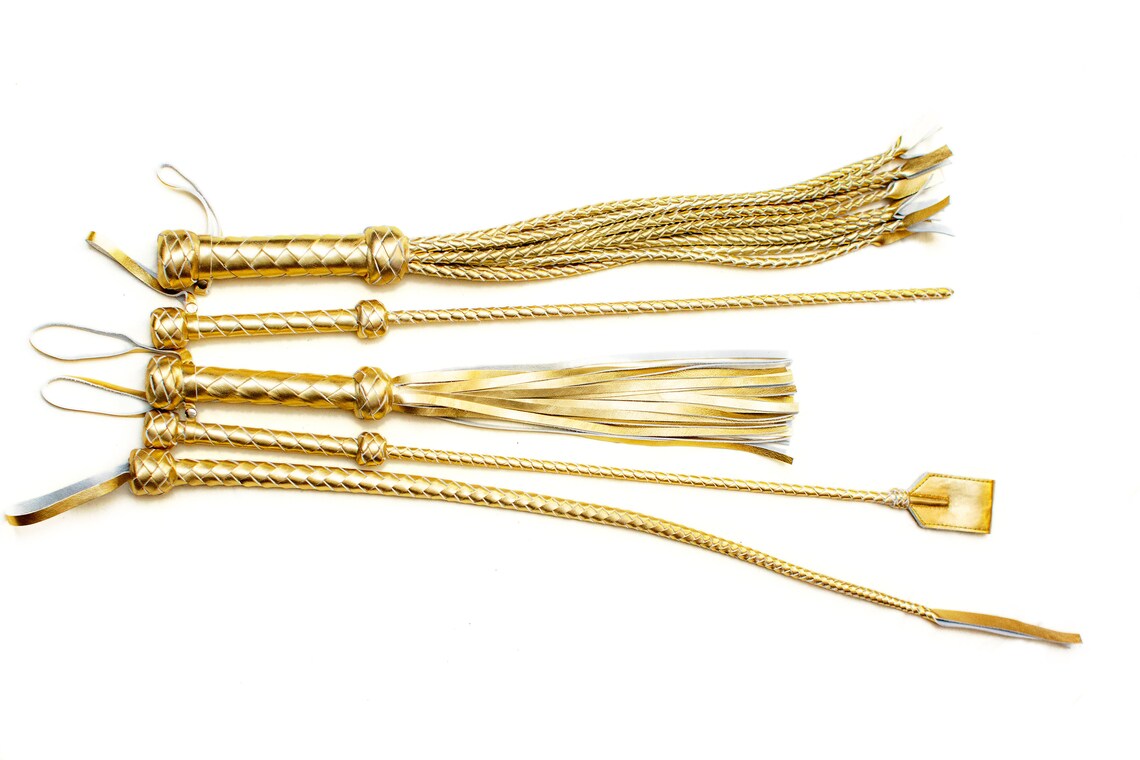 bdsm floggers set gold