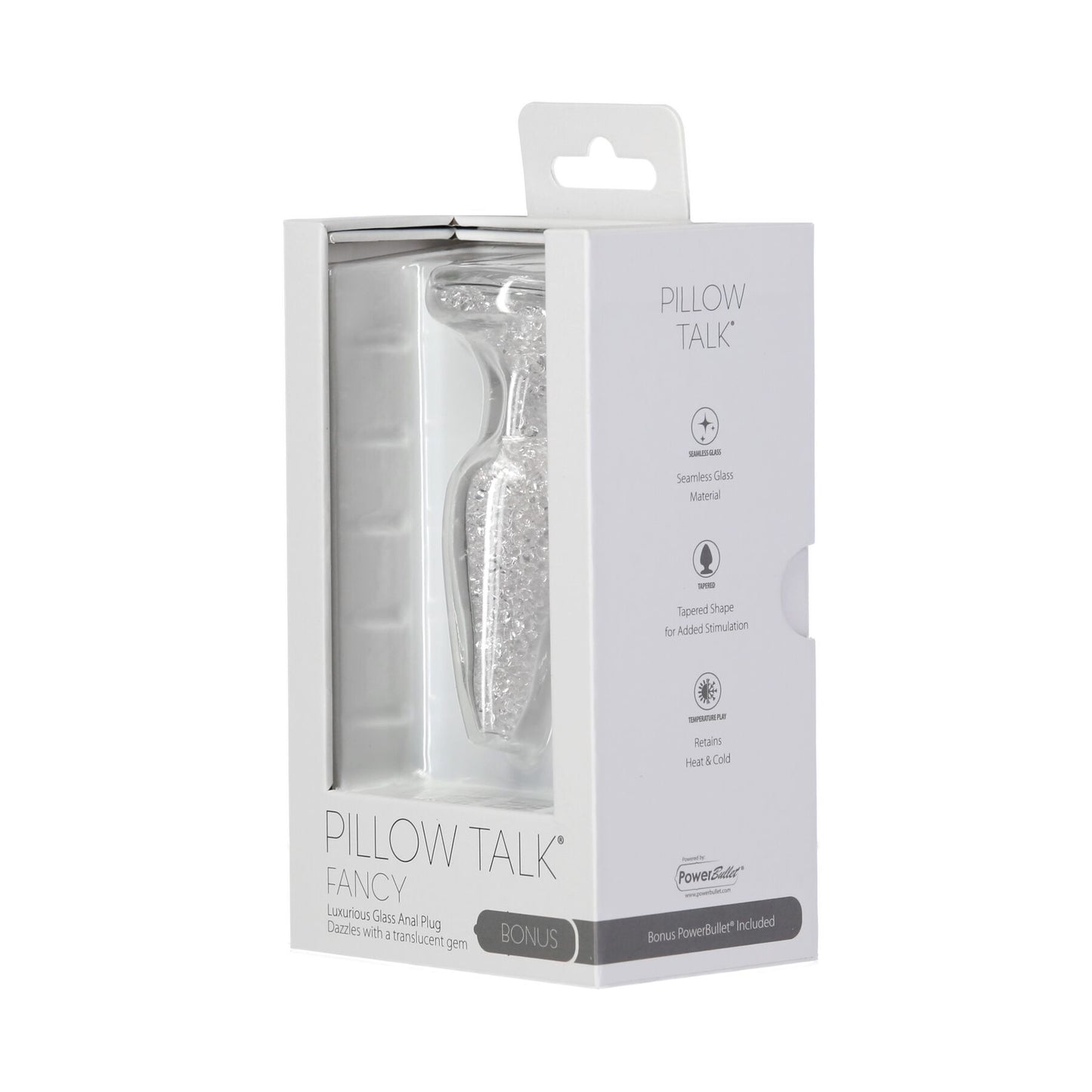 Glass anal plug Pillow Talk Fancy Luxurious Glass Anal Plug, ⌀3.1 cm, vibrating bullet included as a gift