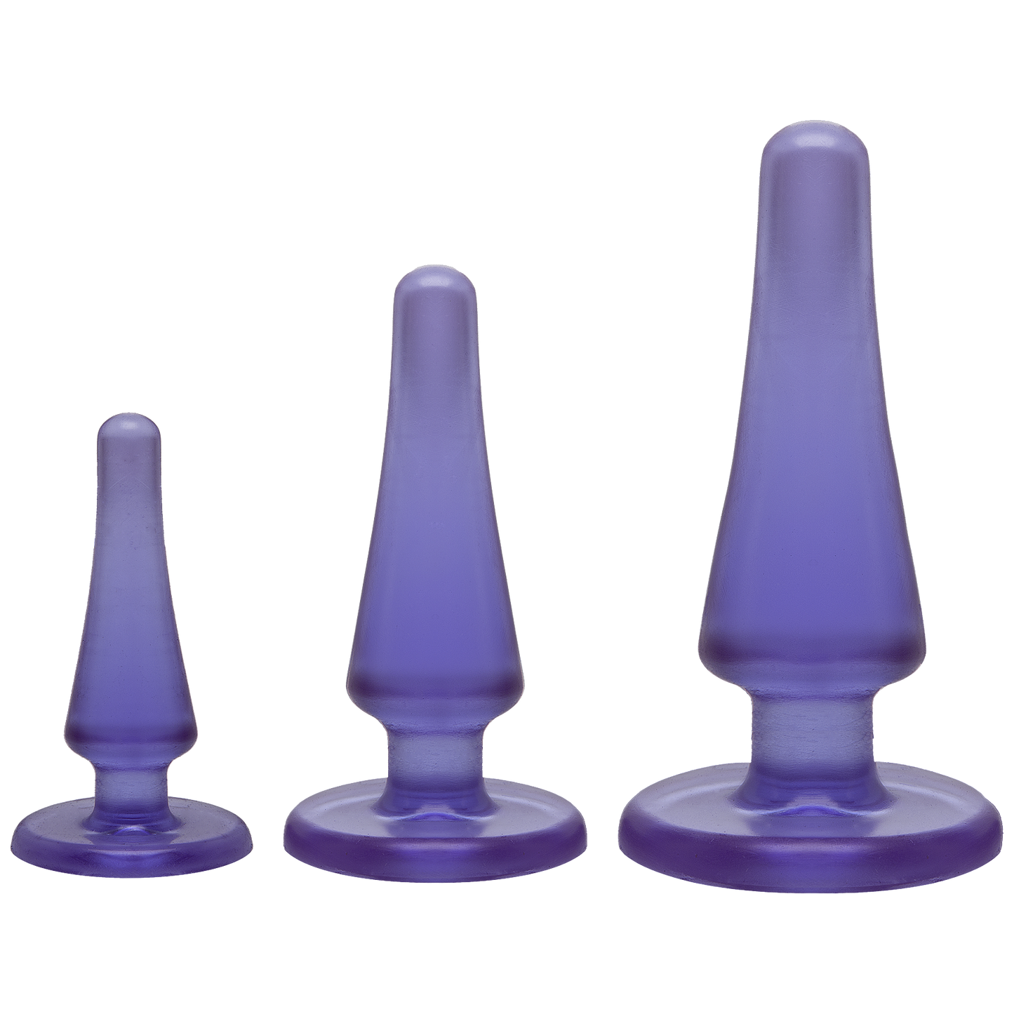Doc Johnson Crystal Jellies Anal Plug Set – Purple, max diameters 2 cm – 3 cm – 4 cm