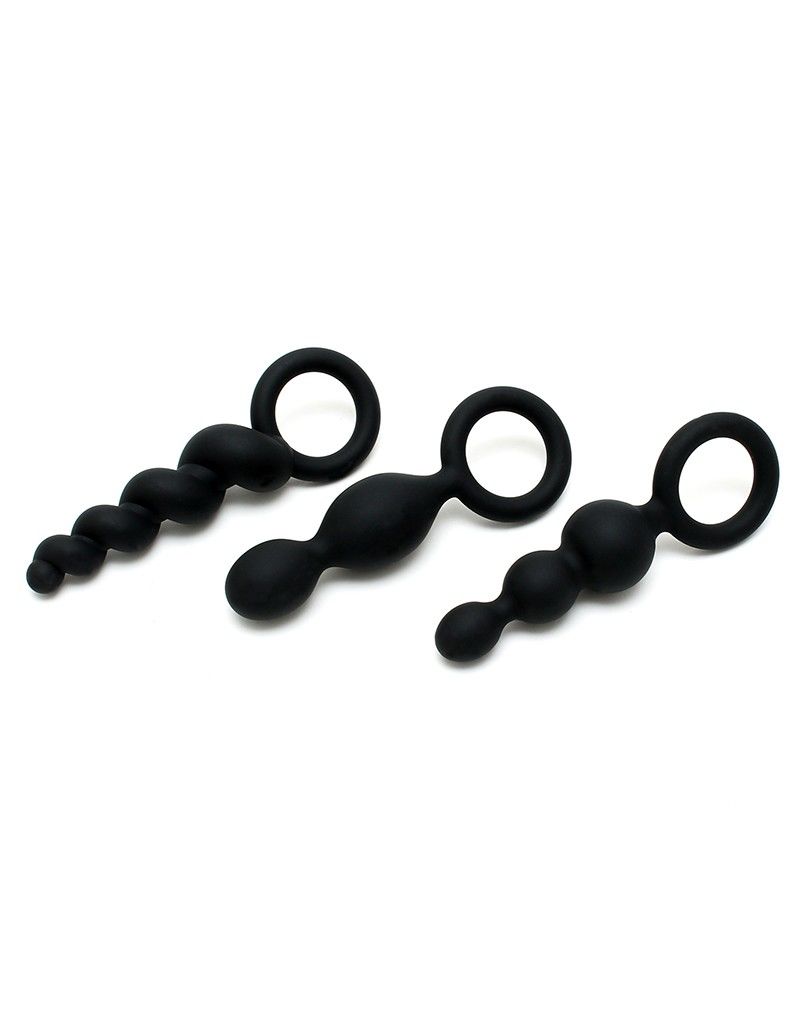 Satisfyer Plugs Black Anal Toy Set (Set of 3) – Booty Call, max diameter 3 cm