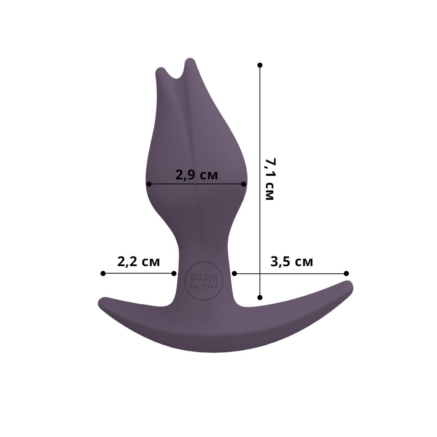 Fun Factory BOOTIE FEM Anal Plug, purple, bud-shaped, 2.9 cm diameter, with a thin anatomical base