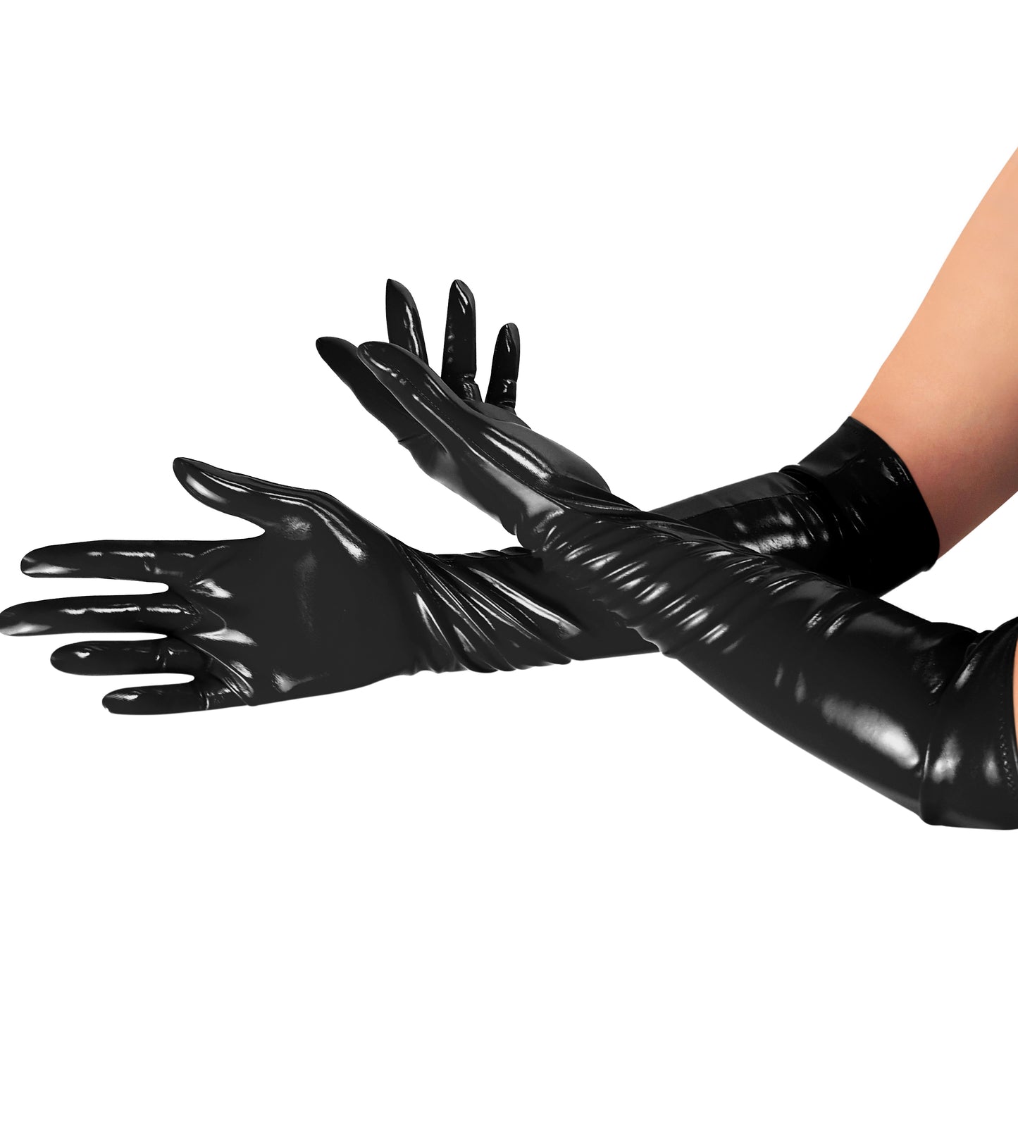 Glossy Vinyl Gloves Art of Sex – Lora, Size M, Black