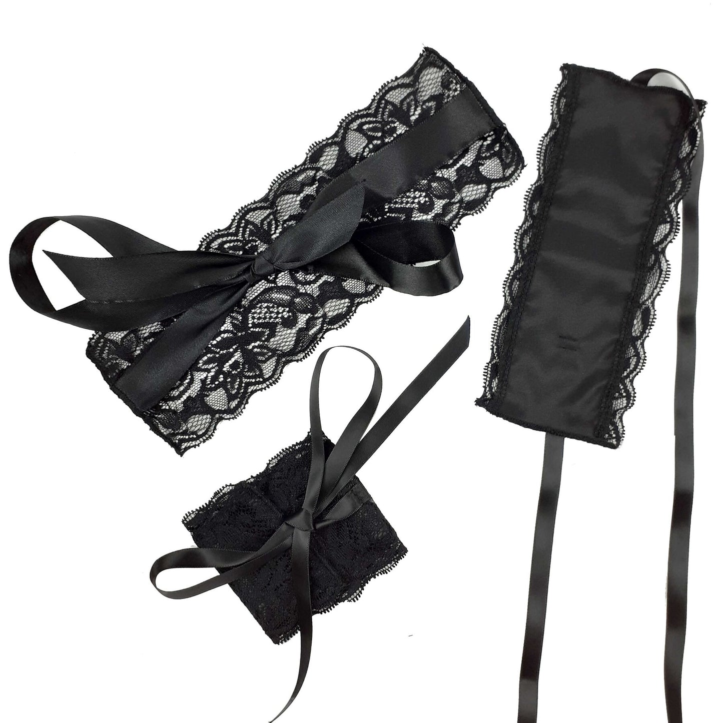 Lace blindfold and handcuffs