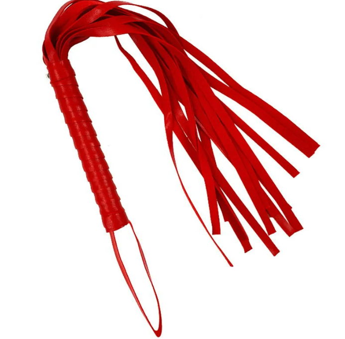 Eco leather BDSM flogger red