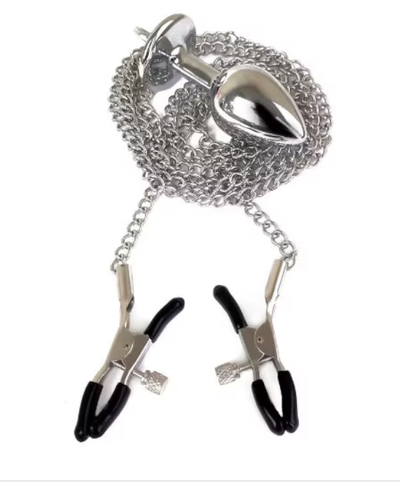 Butt plug with nipple clamps NeDlyaSkuki Butt plug with nipple clamps NeDlyaSkuki