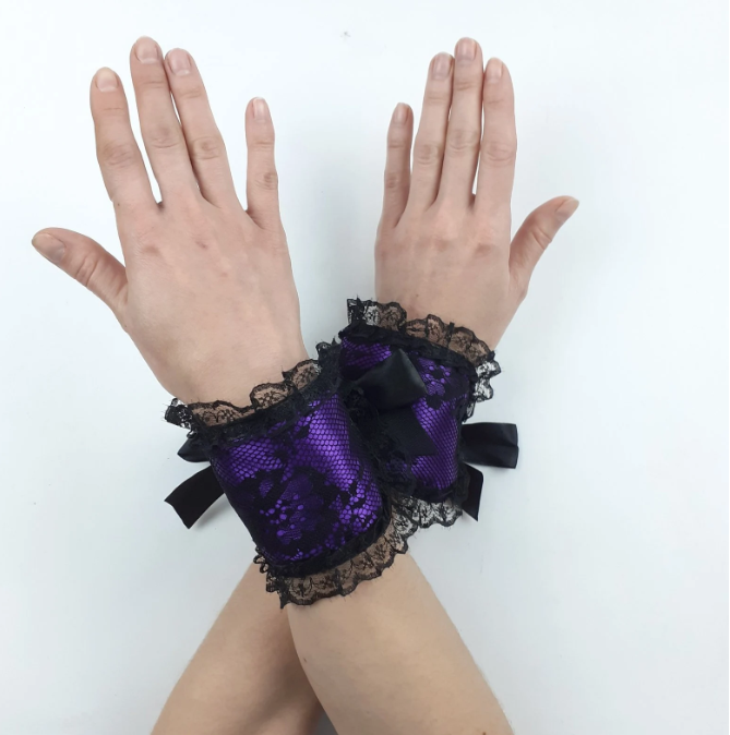 Lace silk handcuffs