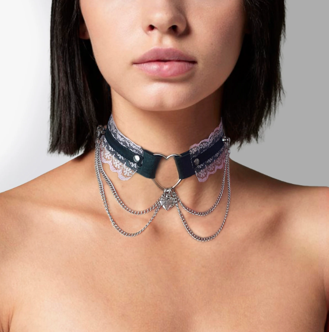 Heart chain lace Gothic choker – NeDlyaSkuki
