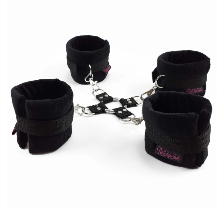 Soft bdsm hog tie bondage kit restraints