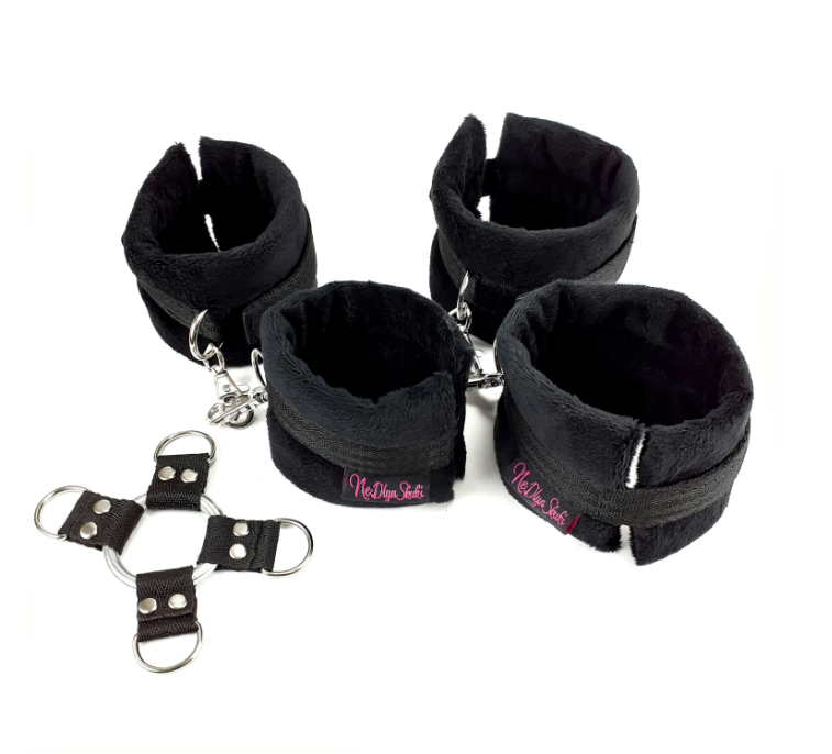 Soft bdsm hog tie bondage kit restraints