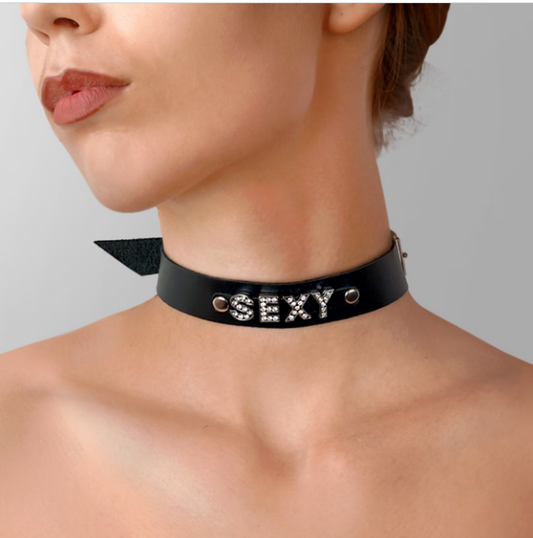 Personalized leather chocker, BDSM day collar