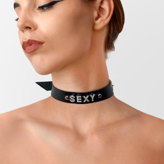 Personalized leather bdsm chocker collar