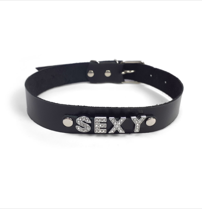 Personalized leather bdsm chocker collar