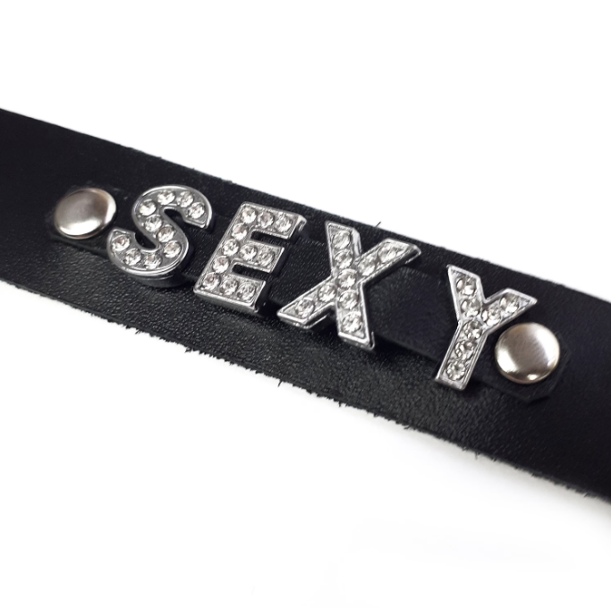 Personalized leather bdsm chocker collar