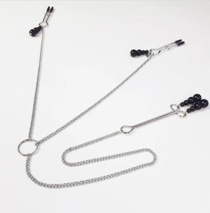pearl nipple and clit clamps set