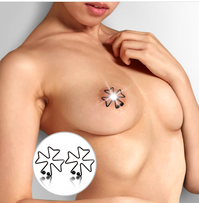 Flower nipple rings