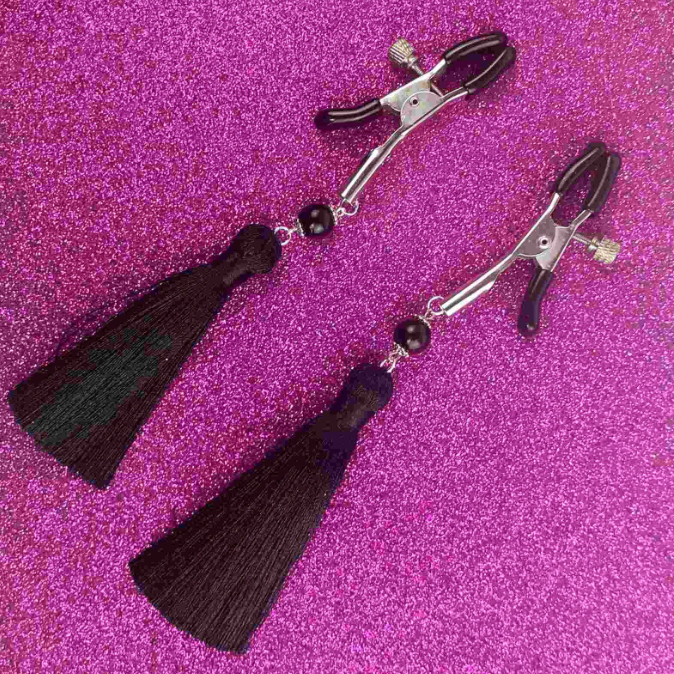 Nipple clamps Black tassels