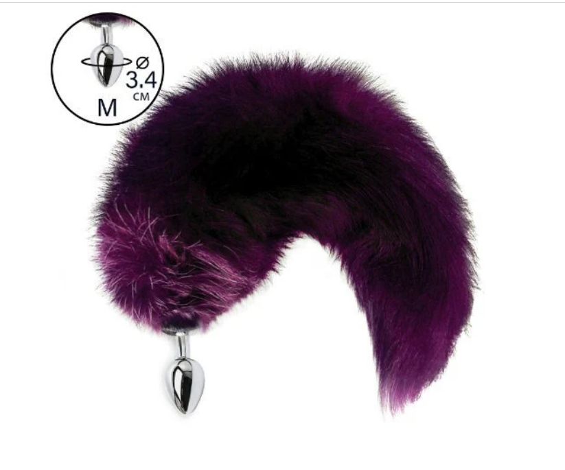 Butt metal and silicone plug Purple tail