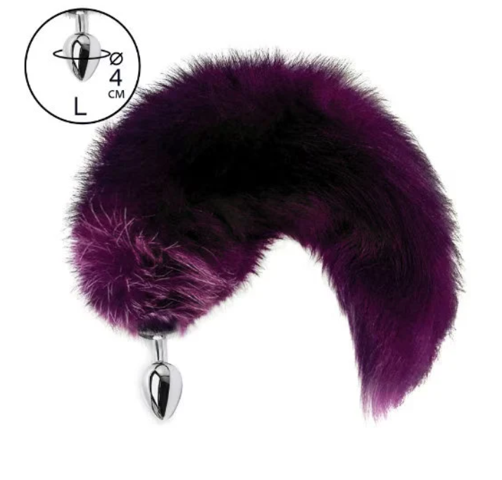 Butt metal and silicone plug Purple tail