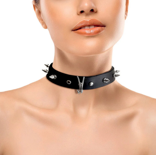 BDSM Punk collar with spikes