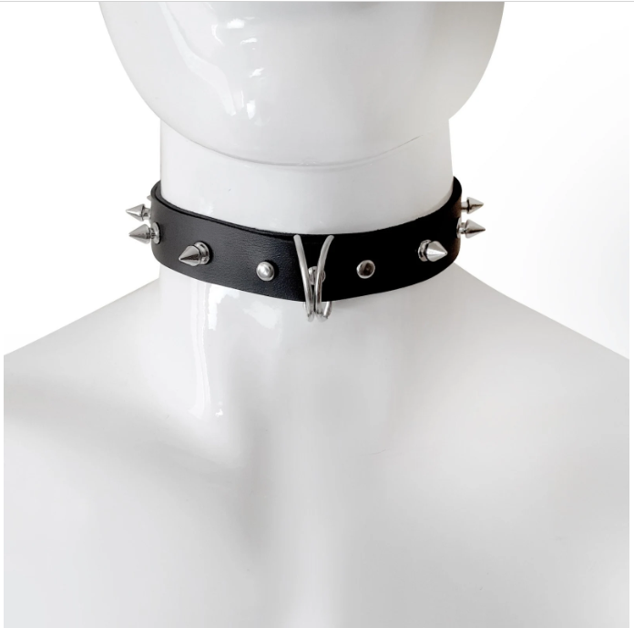 bdsm bondage collar with spikes